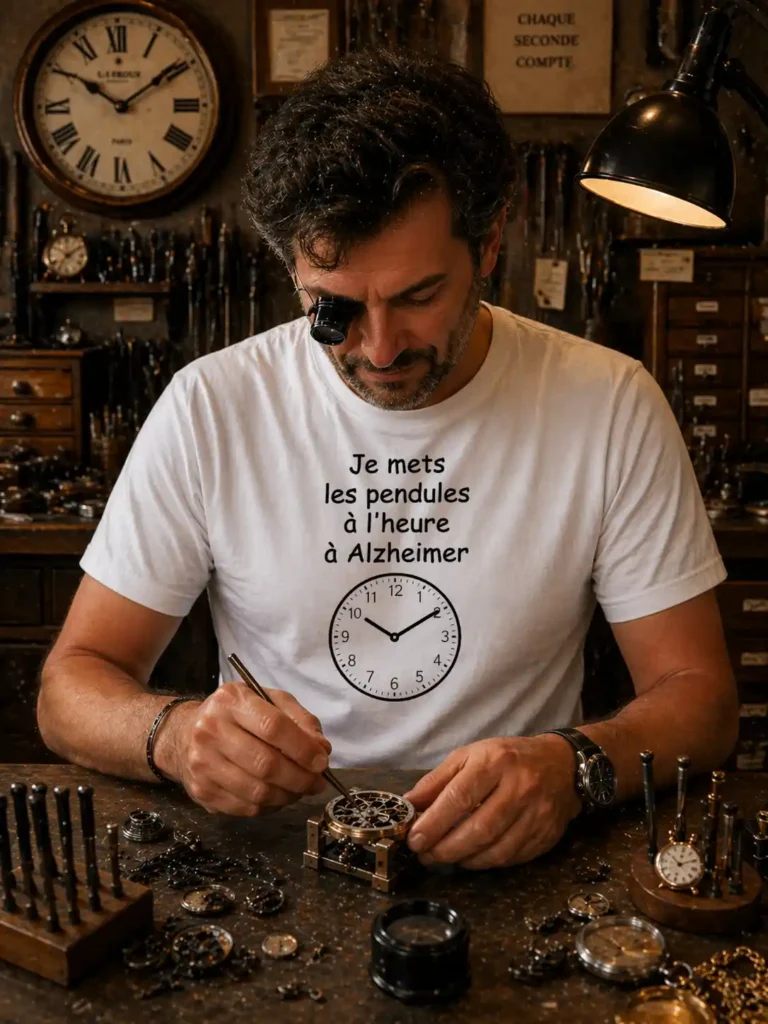 Je mets les pendules à l'heure à Alzheimer.